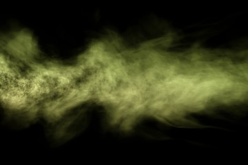 Cute dark visionary flat smoke line isolated on black - 3D illustration of smoke