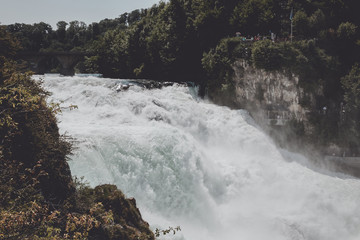 The Rhine Falls is the largest waterfall in Europe in Schaffhausen, Switzerland