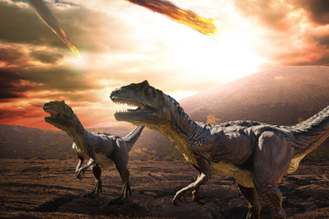 Obraz na płótnie Canvas dinosaurs apocalypse day