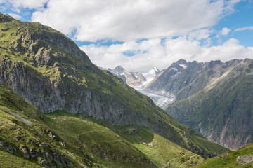 Fototapeta na wymiar Panorama of mountains scene in national park Switzerland