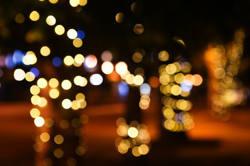 Blurred lights of the night city