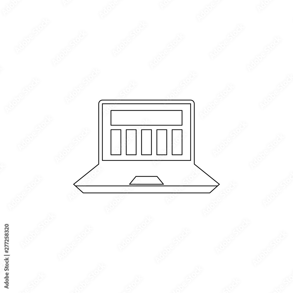 Poster report on laptop colored icon. element of programming for mobile concept and web apps icon. outline,