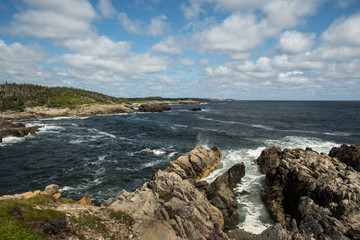 Fototapeta na wymiar waves crashing on the rocks of Canadian Atlantic Coast