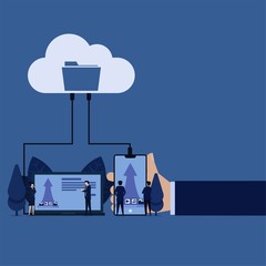 Data storage on cloud upload files images musics videos messages from laptop phone.
