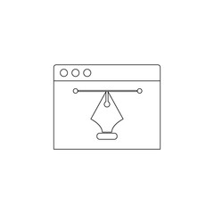 Online drawing colored icon. Element of programming for mobile concept and web apps icon. Outline, thin line icon for website design and development, app development