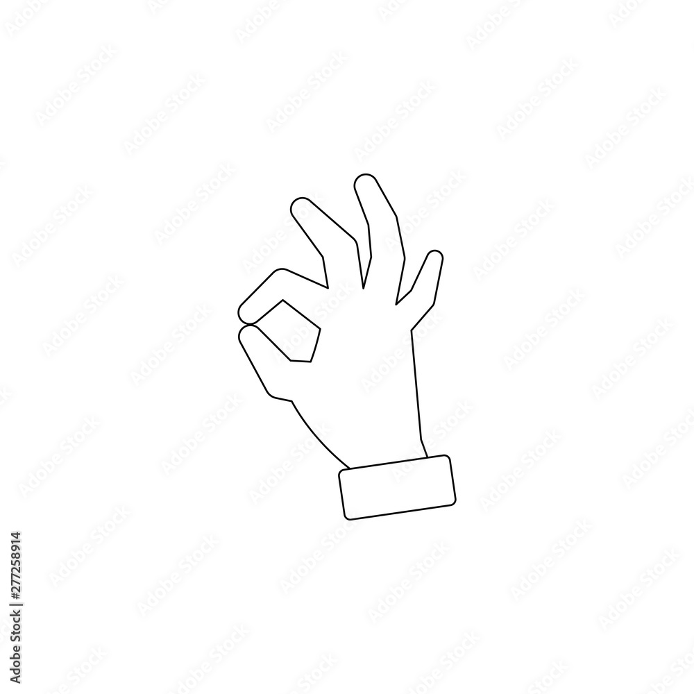 Poster hand everything is fine icon. element of resturant for mobile concept and web apps icon. outline, th