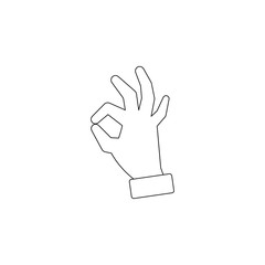 Hand everything is fine icon. Element of resturant for mobile concept and web apps icon. Outline, thin line icon for website design and development, app development