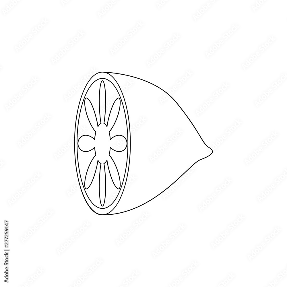 Poster lemon floor icon. element of resturant for mobile concept and web apps icon. outline, thin line icon