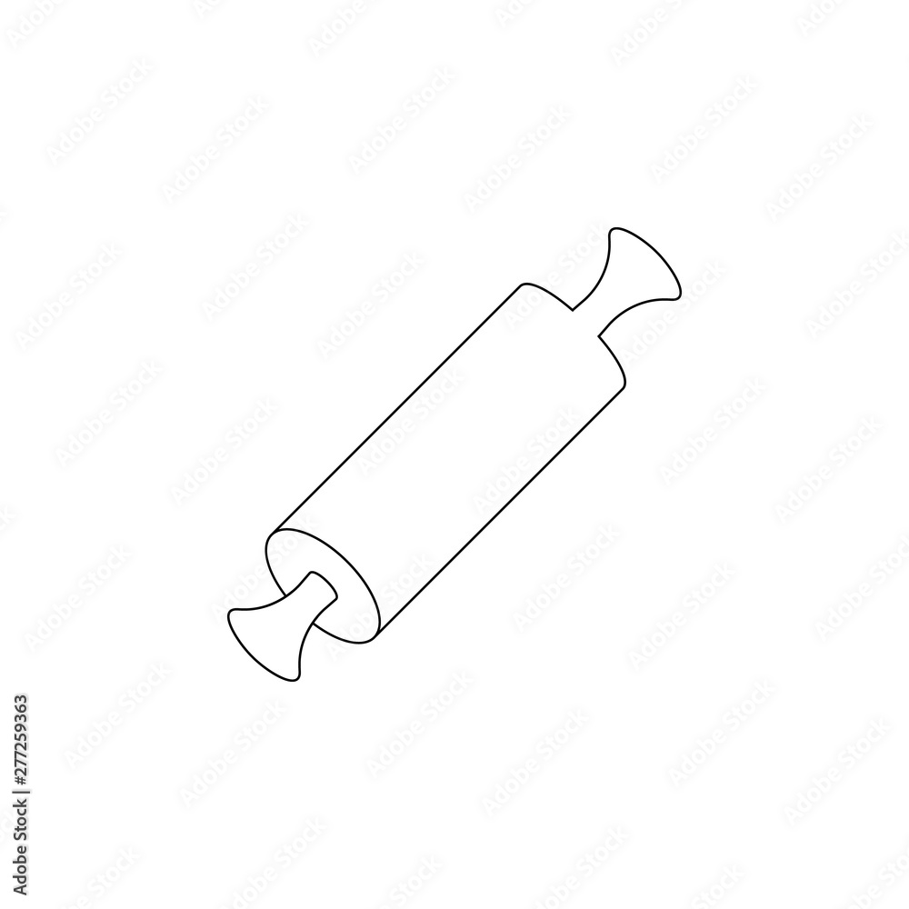 Aufkleber rolling pin icon. element of resturant for mobile concept and web apps icon. outline, thin line icon