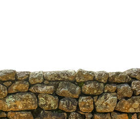 Stone Patterned Wall Isolated Photo
