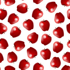 seamless pattern with apples on white background