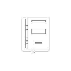 Book with a bookmark icon. Element of book for mobile concept and web apps icon. Outline, thin line icon for website design and development, app development