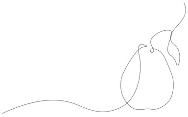 Pear one line drawing vector illustration