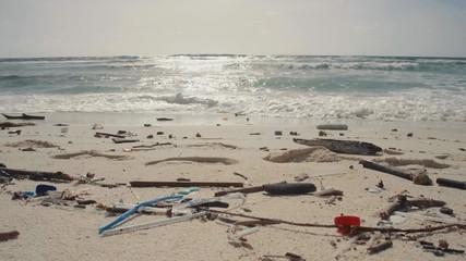 Marine Debris Plastic on the Beach 