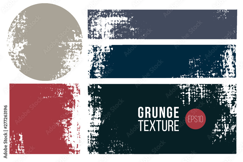 Wall mural grunge collection, badge or lable set . vector distress textures in rectangular and round shapes. te
