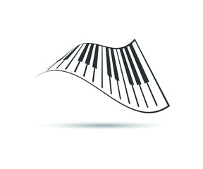 Naklejka premium Piano keyboards logo vector illustrations eps