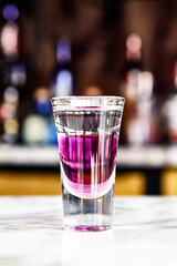 Shot with liquor and vodka
