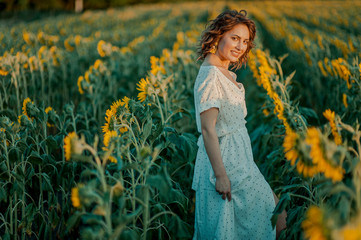 young girl model landscape