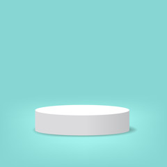 Mint Round Podium Pedestal Scene