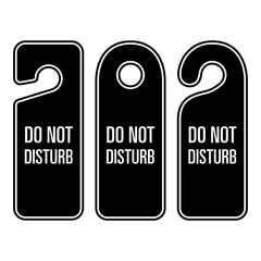 Do Not Disturb Sign Hotel Hanger Vector Illustration Icon