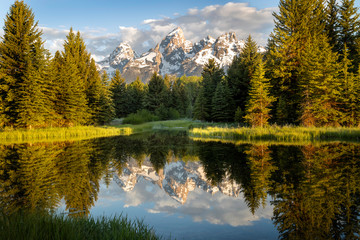 Morning Light on the Grand Tetons at Schwabacher Landing