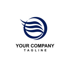 E initials simple blue wings wind for sport and industrial company vector logo and icon