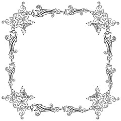 Vector illustration poster with various pattern wreath frame