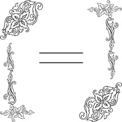 Vector illustration poster with various pattern wreath frame