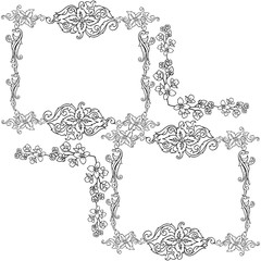 Vector illustration shape of card with abstract leaf flower frame