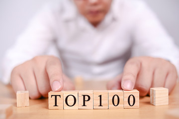 Top 100 List, Motivational Words Quotes Concept