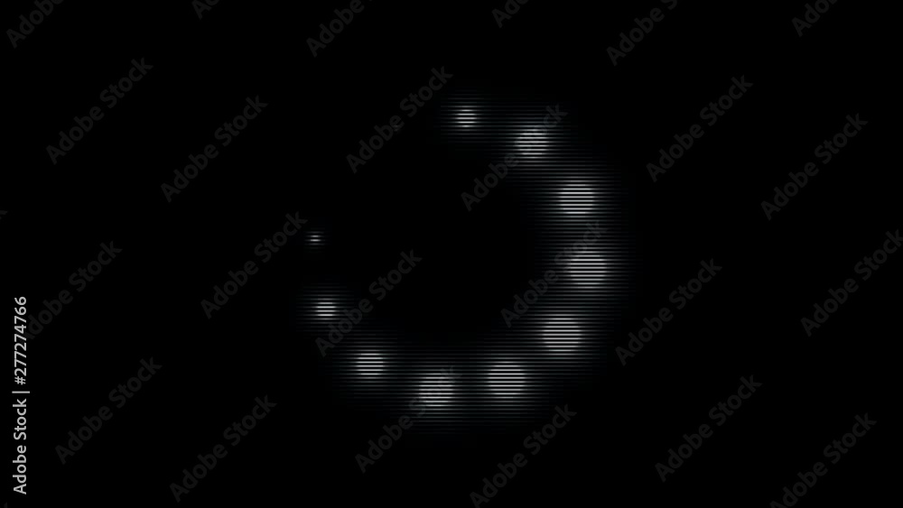 Poster abstract animation of white spinning bubbles rotating in a loading wheel on black background. animat