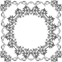 Vector illustration decorative of card for various of cute leaf flower frame