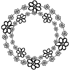 Vector illustration pattern wreath frame with card