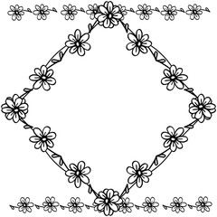 Vector illustration various elegant leaf flower frame with style of card