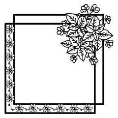 Vector illustration various elegant leaf flower frame with style of card