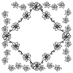 Vector illustration various art of wreath frame with decor of card