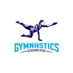 Women fitness exercise logo vector. Gymnastics Logo Template. Healthy Sexy body vector.