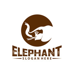 Elephant logo design vector. Animal logo template. Icon Symbol