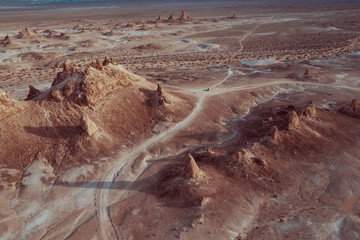 mountains of trona pinnacles from above 