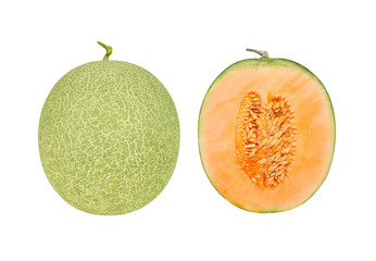 melon fruit on white background