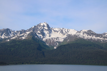 Snow capped mountains in the rugged Alaska Landscape