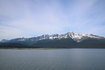 Snow capped mountains in the rugged Alaska Landscape