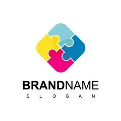 Puzzle Logo Design Vector