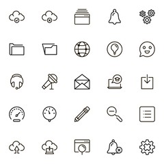 Mobile communicaton line icon set