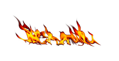 Fire frames isolated on black background.