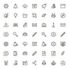 Fototapeta premium Mobile communicaton line icon set