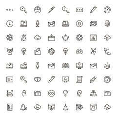 Mobile communicaton line icon set