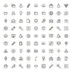 Mobile communicaton line icon set