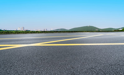 Road Pavement and Outdoor Natural Landscape..