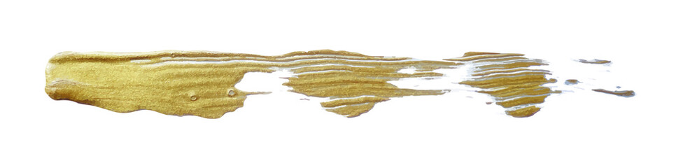 Realistic gold glitter paint brush.